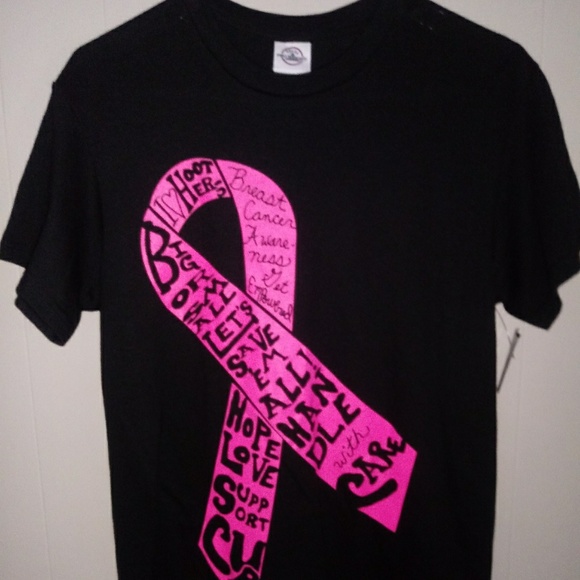 Cancer Awareness Tee T-Shirt Sz S Black - Picture 1 of 5